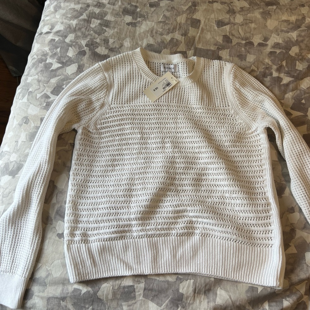 White sweater evereve NWT